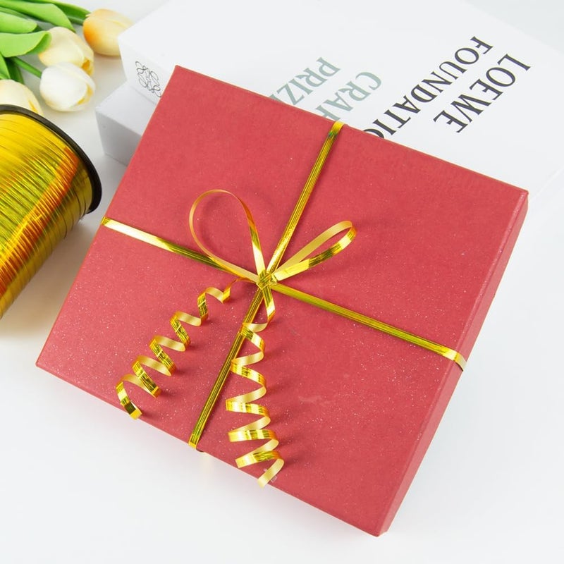 HimBen 500 Yards Curling Ribbon for Gift Wrapping, 3/16" Balloon String for Christmas Valentine Birthday Wedding Party Festival Decoration, Crafts, Flower Bouquet(Holographic Stripe Gold) - Image 4
